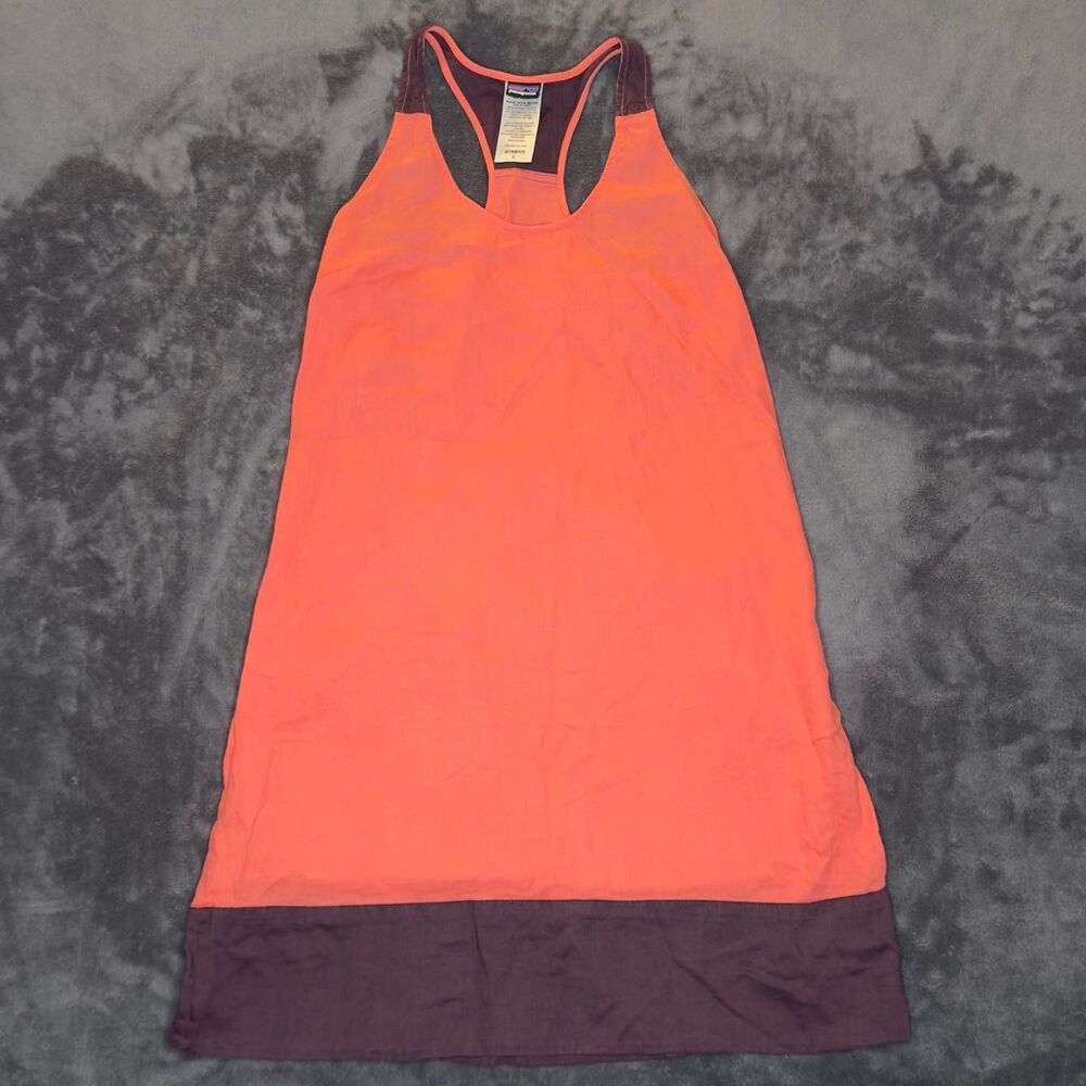 Patagonia Women’s Orange & Purple Racerback Dress — Size 2